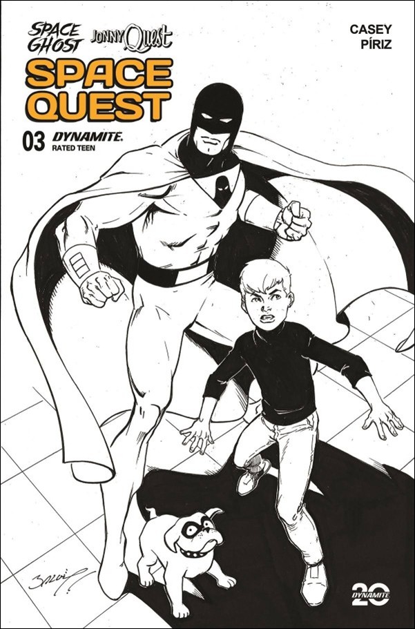 Space Ghost / Jonny Quest: Space Quest issue 3-J Mark Bagley B&W 1:10 Cover