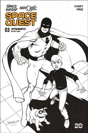Space Ghost / Jonny Quest: Space Quest issue 3-J Mark Bagley B&W 1:10 Cover