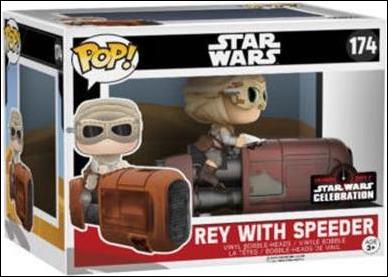 POP! Star Wars figure 174 Rey with Speeder Star Wars Celebration Exclusive