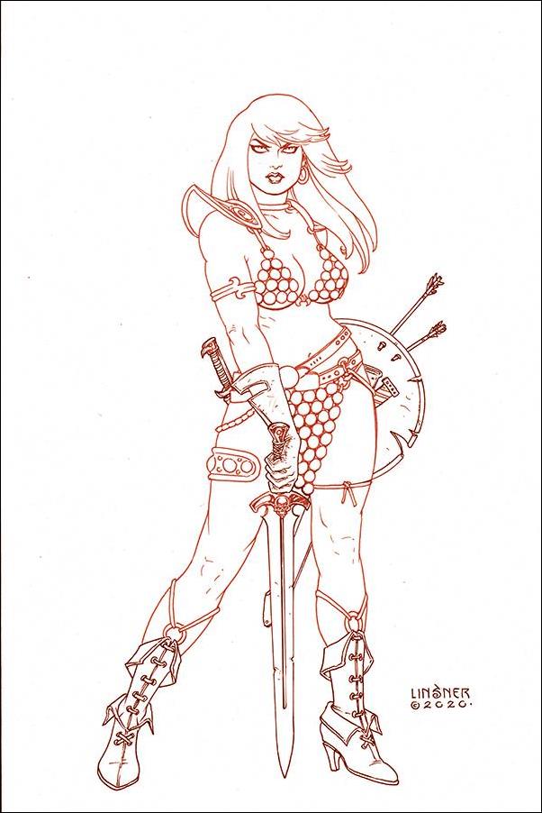 Red Sonja (2019) issue 18-P Joseph Michael Linsner 1:30 Red Line Virgin Cover