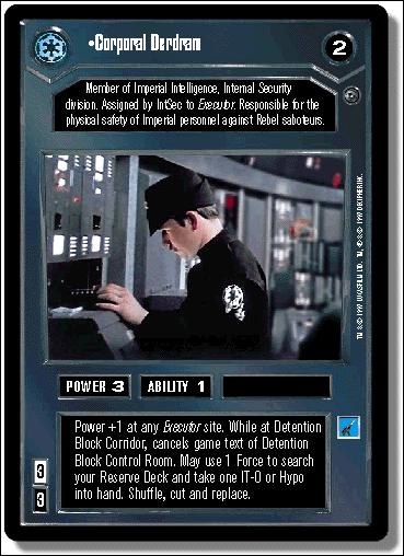 Star Wars: Dagobah Limited (Base Set) card 11 Corporal Derdram