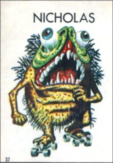 Ugly Stickers (1965) (Base Set) card 37-D Nicholas