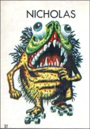 Ugly Stickers (1965) (Base Set) card 37-D Nicholas