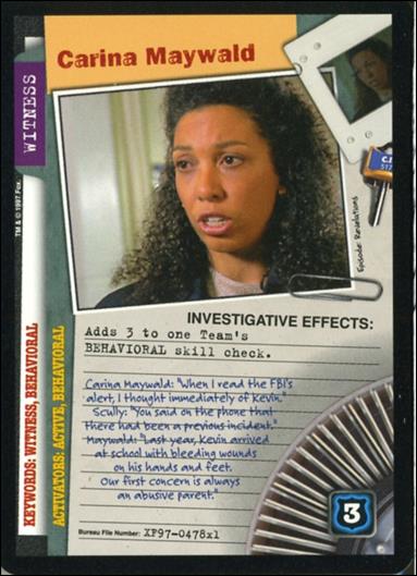 X-Files: 101361 (Base Set) card XF97-0478x1 Carina Maywald