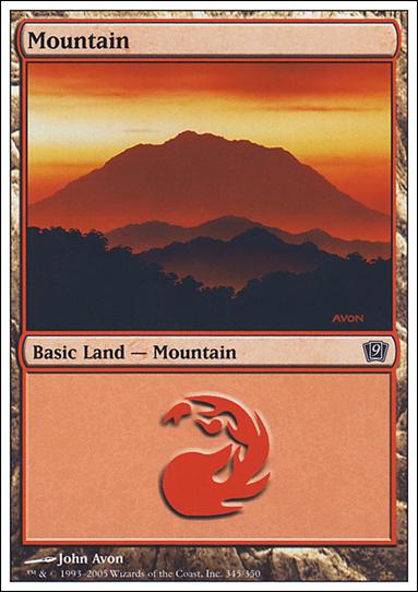 Magic the Gathering: 9th Edition (Base Set) card 345 Mountian