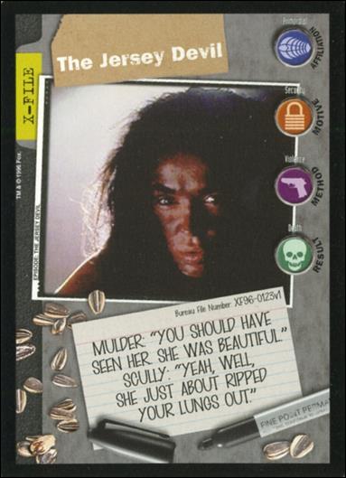 X-Files: Premiere Edition (Base Set) card XF96-0123v1 The Jersey Devil