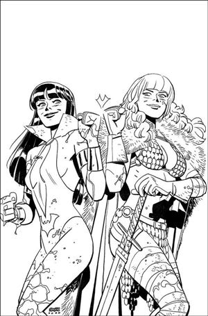 Vampirella / Red Sonja issue 12-L Leonardo Romero 1:15 Black & White Virgin Cover