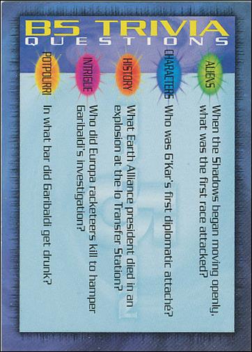 Babylon 5 Special Edition (Trivia Subset) card T-79 B5 Trivia Questions 79