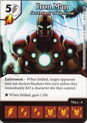 Marvel Dice Masters Civil War card 44 Iron Man: Secratary of Defense