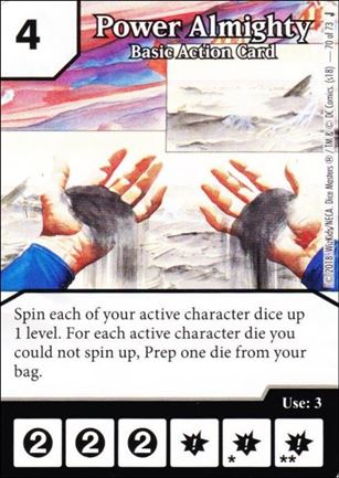 DC Comics Dice Masters Justice card 70 Power Almighty: Basic Action Card