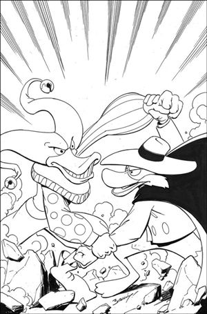Darkwing Duck (2025) issue 4-L Mark Bagley B&W Virgin 1:15 Cover