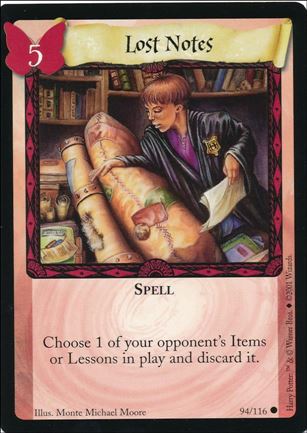 Harry Potter (Base Set) card 94 Lost Notes