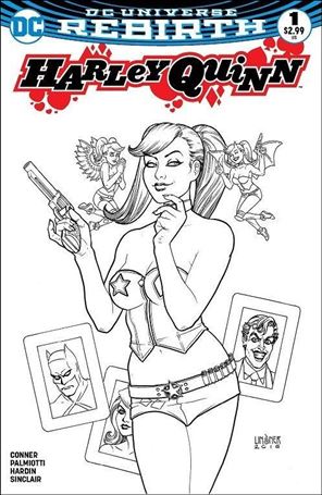 Harley Quinn (2016) issue 1-SU  Joseph Michael Linsner Comic Kings B&W Cover