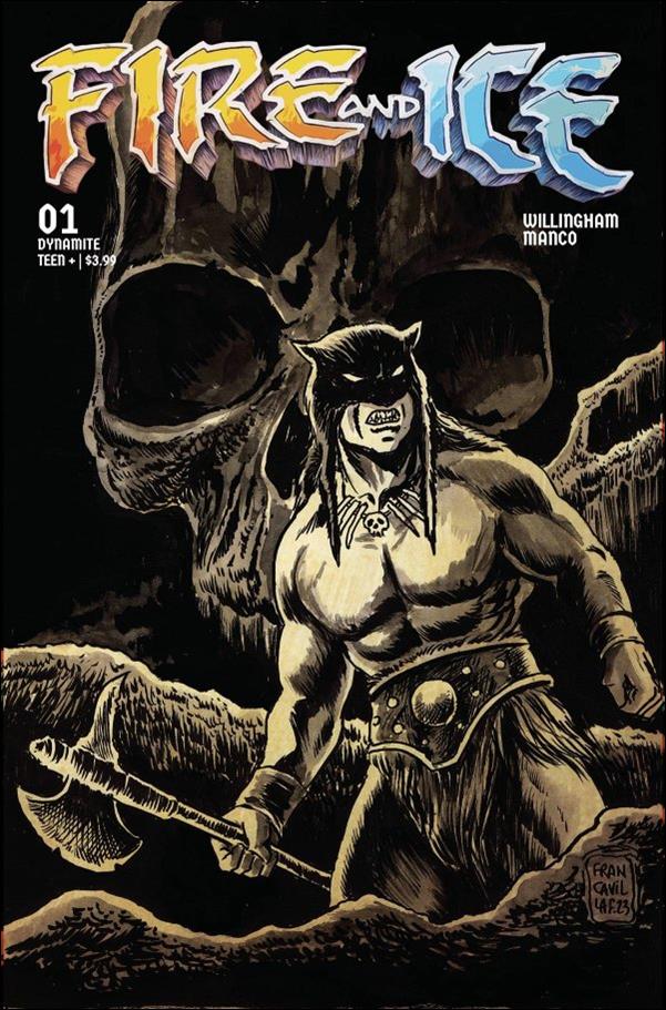 Fire and Ice issue 1-J Francesco Francavilla 1:15 Line Art Cover