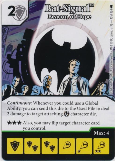 DC Comics Dice Masters Batman card 43 Bat-Signal: Beacon of Hope