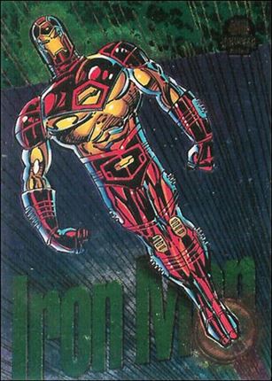Marvel Universe: Series 5 (Power Blast Subset) card 7 Iron Man (Rainbow Foil)