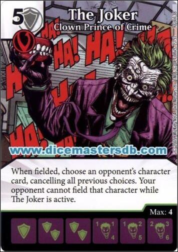 DC Comics Dice Masters Justice League  card 90 The Joker - Clown Prince of Crime