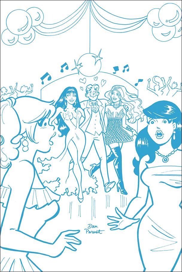 Red Sonja and Vampirella Meet Betty and Veronica issue 6-K Dan Parent 1:21 Blue Line Art Virgin Cover