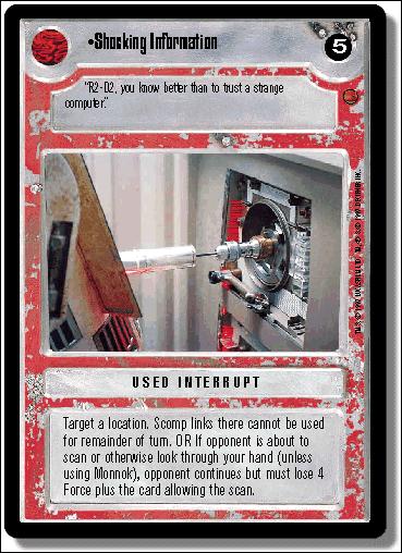 Star Wars: Cloud City Limited (Base Set) card 152 Shocking Information