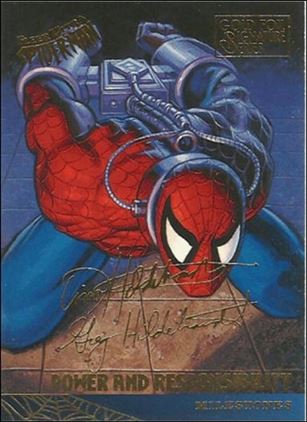 Fleer Ultra Spider-Man (Gold-Foil Signature Parallel Base Set) card 93 Power and Responsibility
