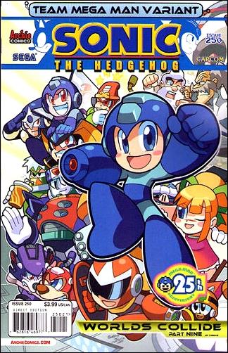 Sonic the Hedgehog (1993) issue 250-B Ryan Jampole "Team Mega Man" Cover