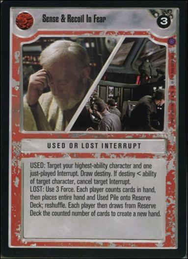 Star Wars: Reflections II: Expanding the Galaxy (Base Set) card 128 Sense & Recoil In Fear