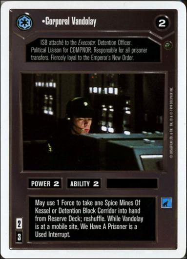 Star Wars: Dagobah Revised (Base Set) card 12 Corporal Vandolay