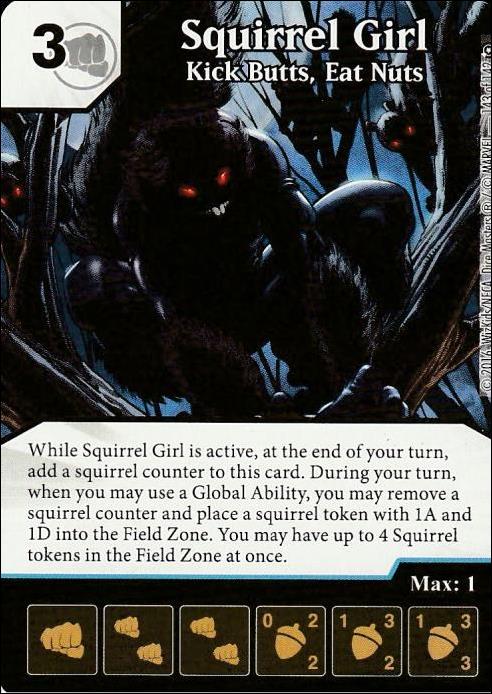Marvel Dice Masters Civil War card 143 Squirrel Girl: Kick Butts, Eat Nuts