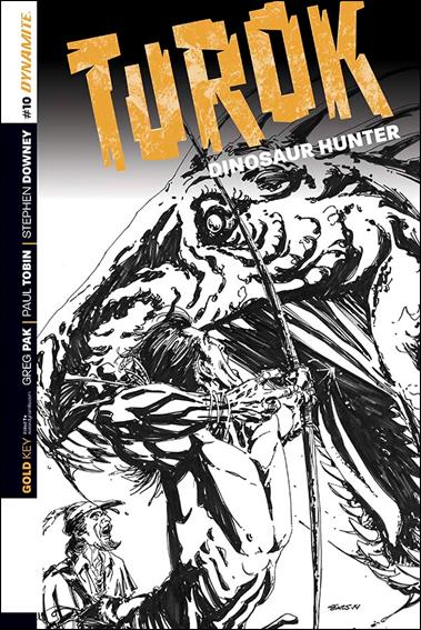 Turok: Dinosaur Hunter (2014) issue 10-C Bart Sears 1:10 Black & White Cover