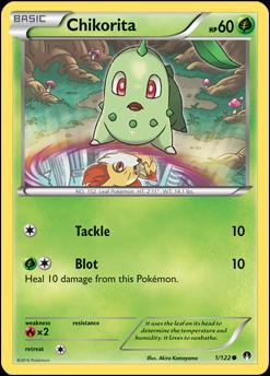 Pokemon XY: BREAKpoint (Base Set) card 1 Chikorita