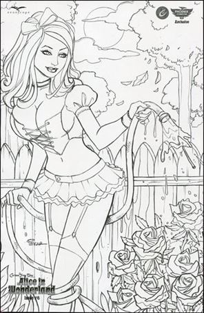 Grimm Fairy Tales Presents Alice in Wonderland issue 6-F Joe Pekar Phoenix Comicon Sketch Cover 1/75