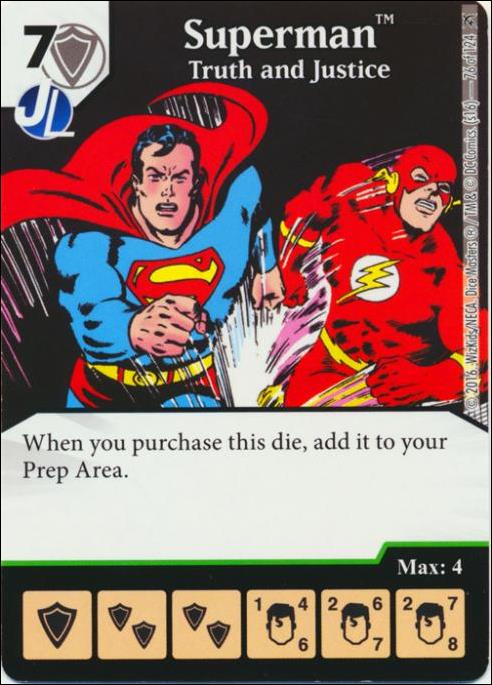 DC Comics Dice Masters Green Arrow and The Flash card 76 Superman: Truth and Justice