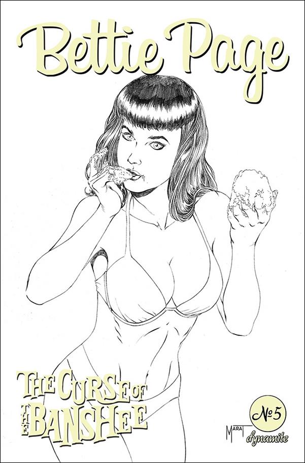 Bettie Page: The Curse of the Banshee issue 5-H Marat Mychaels 1:10 Black & White Cover
