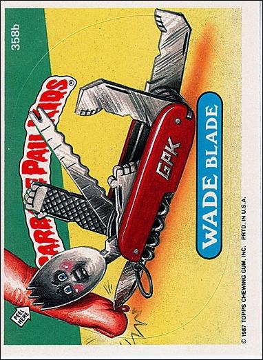 Garbage Pail Kids: Series 09 (Base Set) card 358b Wade Blade