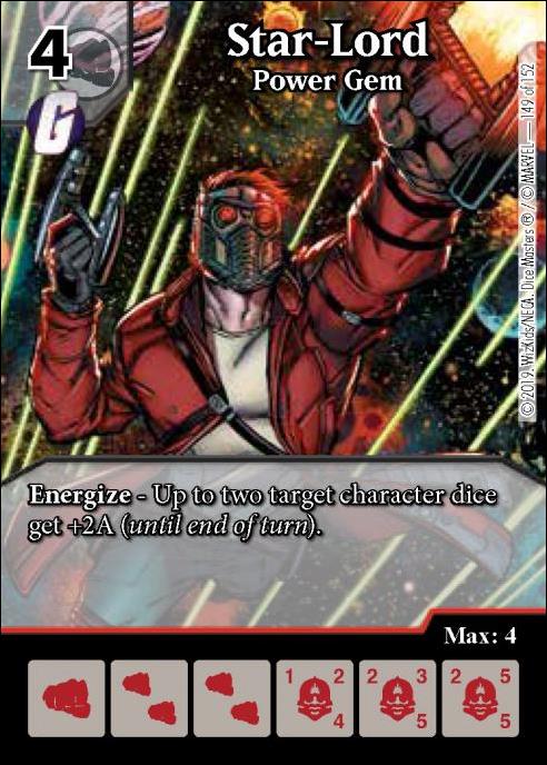 Marvel Dice Masters  Avengers Infinity Gauntlet card 149 Star-Lord: Power Gem
