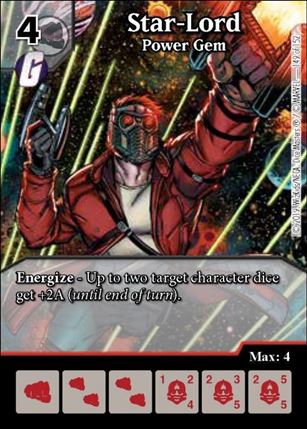 Marvel Dice Masters  Avengers Infinity Gauntlet card 149 Star-Lord: Power Gem