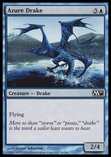 Magic the Gathering: 2011 Core Set (Base Set) card 46 Azure Drake
