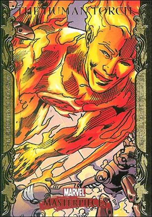 2007 Marvel Masterpieces (Parallel Gold Border Base Set) card 38 The Human Torch