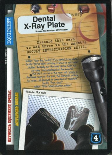 X-Files: 101361 (Base Set) card XF97-0428x1 Dental X-Ray Plate