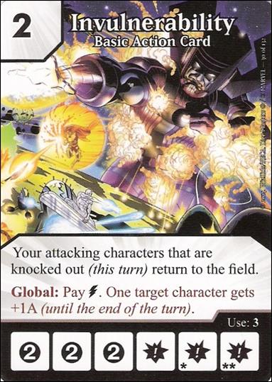 Marvel Dice Masters Avengers vs. X-Men  card 30 Invulnerability: Basic Action Card