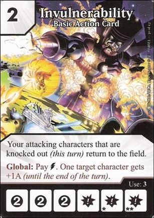 Marvel Dice Masters Avengers vs. X-Men  card 30 Invulnerability: Basic Action Card