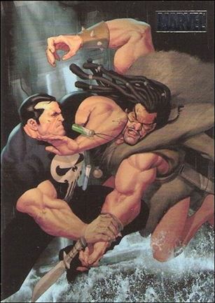 Marvel Heroes and Villains (Silver Foil Parallel Base Set) card 15 Punisher vs Kraven the Hunter