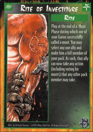 Rage Limited (Base Set) card 213 Rite of Investiture 