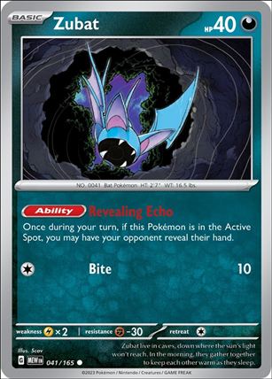 Pokemon: Scarlet & Violet - 151 (Base Set) card 041/165 Zubat