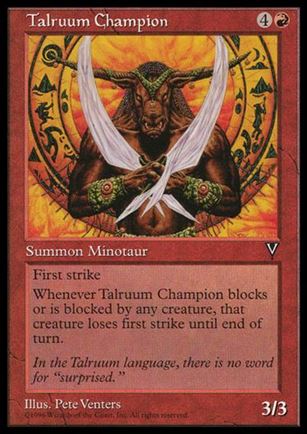 Magic the Gathering: Visions (Base Set) card 97 Talruum Champion