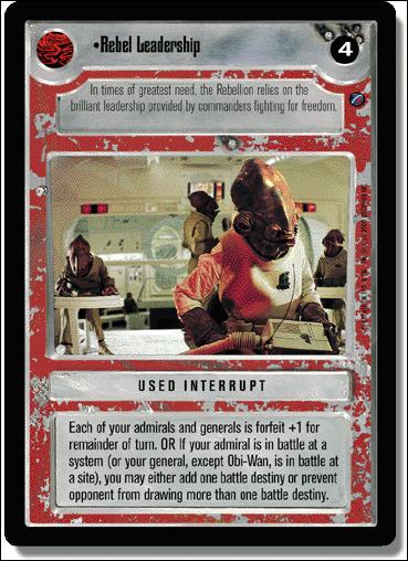 Star Wars: Death Star II Limited (Base Set) card 143 Rebel Leadership
