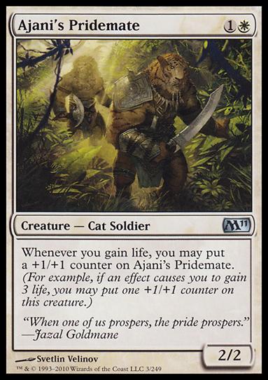 Magic the Gathering: 2011 Core Set (Base Set) card 3 Ajani's Pridemate