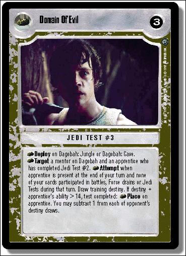Star Wars: Dagobah Limited (Base Set) card 166 Domain Of Evil