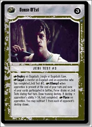 Star Wars: Dagobah Limited (Base Set) card 166 Domain Of Evil