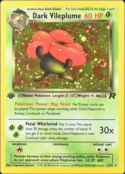 Pokemon: Team Rocket (Base Set) card 13 Dark Vileplume (Holo) - 1st Edition